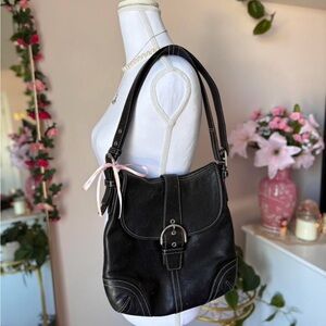Vintage Black Coach Shoulder Bag